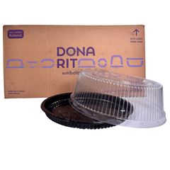 EMBALAGEM PET TORTA MINI PRETA  - D 56M