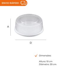 EMBALAGEM PET TORTA MINI BRANCA  - D 56M