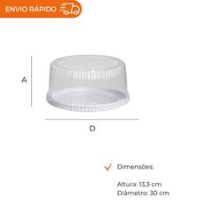 EMBALAGEM PET TORTA MINI BRANCA  - D 56A