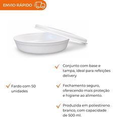 MARMITEX DE ISOPOR COM TAMPA 500ML - TM 100
