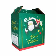 CESTA DE NATAL BOAS FESTAS VERDE - PACOTE COM 10