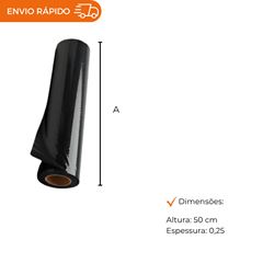 STRETCH C/ TUBETE 50X0,25 PRETO COM 2,50 KG DE FILME